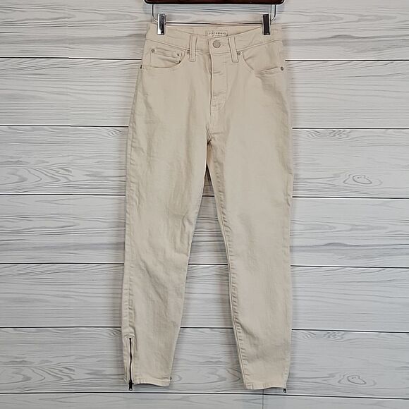 Lucky Brand Bridgette high rise skinny jeans in bone beige Women's Size 4 - Picture 5 of 16